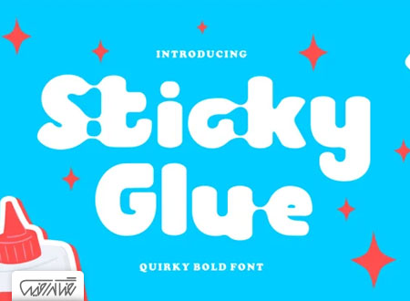 فونت انگلیسی چسب چسبنده - Sticky Glue Font